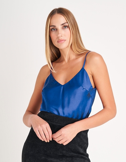Εικόνα της Τοπ μονόχρωμο τιραντάκι Μπλε