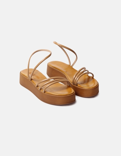 Εικόνα της Flatforms Ελληνικής κατασκευής από γνήσιο δέρμα μονόχρωμα Nude