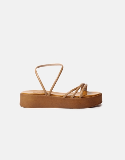 Εικόνα της Flatforms Ελληνικής κατασκευής από γνήσιο δέρμα μονόχρωμα Nude