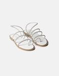 Εικόνα από Δερμάτινα σανδάλια με λουράκια από strass Λευκό