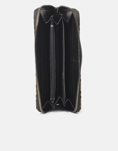 Εικόνα της Χειροποίητο πορτοφόλι με μαίανδρο και φερμουάρ Χρυσό