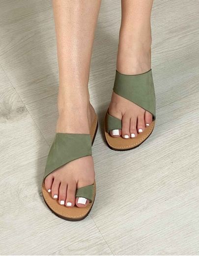 Εικόνα της Flat σανδάλια δερμάτινα Ελληνικής κατασκευής Βεραμάν