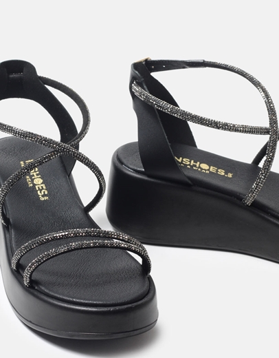 Εικόνα της Flatforms μονόχρωμα Ελληνικής κατασκευής από γνήσιο δέρμα Μαύρο