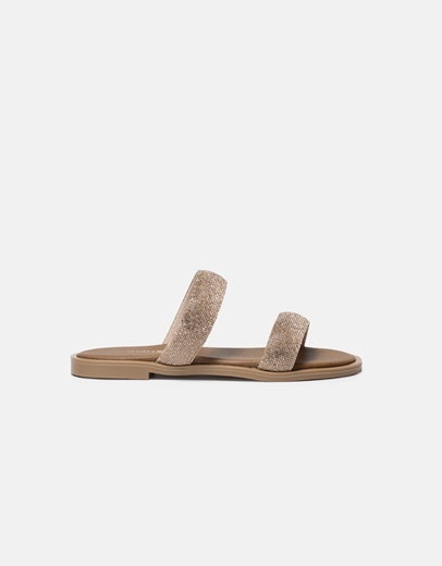 Εικόνα της Σανδάλια Ελληνικής κατασκευής με λουράκια από strass Χαλκός