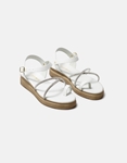 Εικόνα από Δερμάτινα flatforms Ελληνικής κατασκευής  με strass Λευκό