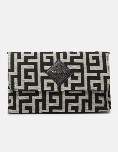 Εικόνα της Χειροποίητη τσάντα ώμου με μαίανδρο M Μαύρο