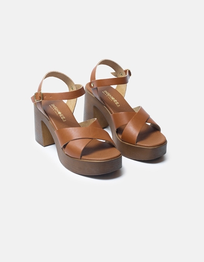 Εικόνα της Πέδιλα δερμάτινα Ελληνικής κατασκευής με χιαστί σχέδιο Ταμπά