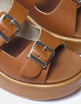Εικόνα από Δερμάτινα flatforms Ελληνικής κατασκευής με διπλό τοκά Ταμπά
