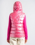 Εικόνα από Αμάνικο puffy μπουφάν μονόχρωμο με τσέπες Ροζ
