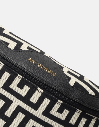 Εικόνα της Crossbody χειροποίητο τσαντάκι με μαίανδρο M Μαύρο