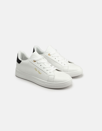 Εικόνα της Γυναικεία sneakers με κροκό σχέδιο Λευκό/Μαύρο