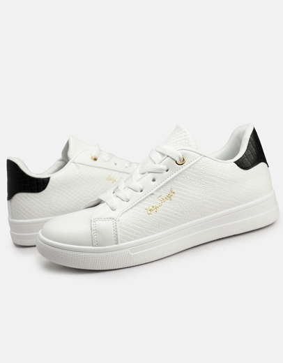 Εικόνα της Γυναικεία sneakers με κροκό σχέδιο Λευκό/Μαύρο