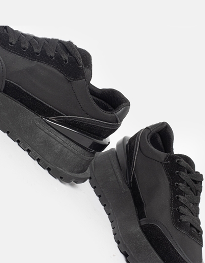 Εικόνα της Γυναικεία sneakers με διπλή σόλα Μαύρο