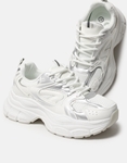 Εικόνα από Βasic sneakers με διπλή chunky σόλα Λευκό/Ασημί