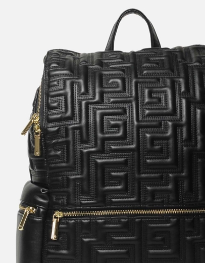 Εικόνα της Γυναικείο σακίδιο πλάτης με μοτίβο μαιάνδρου Μαύρο