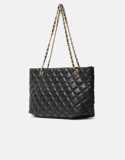 Εικόνα της Καπιτονέ τσάντα ώμου με αλυσίδα S Μαύρο