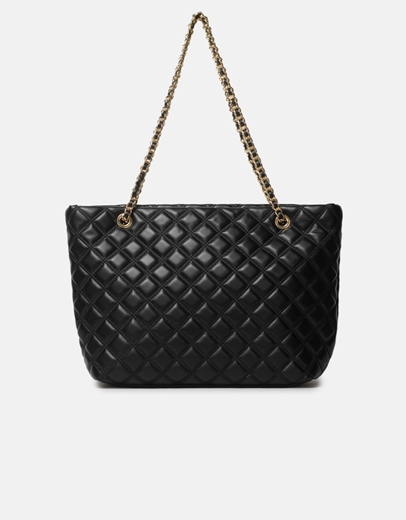 Εικόνα της Τσάντα ώμου με αλυσίδα μεγάλη καπιτονέ L Μαύρο