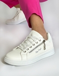 Εικόνα από Sneakers με διακοσμητικό φερμουάρ στο πλαϊνό μέρος Λευκό
