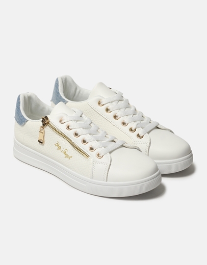 Εικόνα της Sneakers με διακοσμητικό φερμουάρ στο πλαϊνό μέρος Τζιν