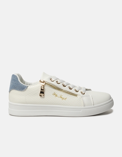 Εικόνα της Sneakers με διακοσμητικό φερμουάρ στο πλαϊνό μέρος Τζιν