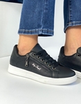 Εικόνα από Sneakers με διακοσμητικό φερμουάρ στο πλαϊνό μέρος Μαύρο/Λευκό