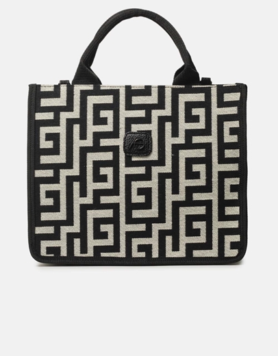 Εικόνα της Xειροποίητη τσάντα χειρός μαίανδρος Μαύρο