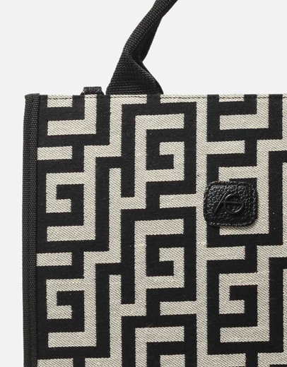 Εικόνα της Xειροποίητη τσάντα χειρός μαίανδρος Μαύρο