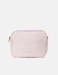 Εικόνα από Suede τσάντα ώμου μονόχρωμη με διπλό φερμουάρ Ροζ