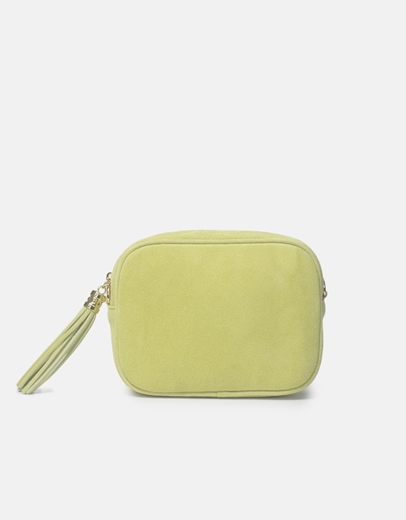 Εικόνα της Δερμάτινη τσάντα ώμου με κρεμαστό διακοσμητικό Πράσινο