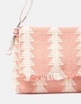 Εικόνα από Yφασμάτινη τσάντα ώμου με σχέδιο πλέξης Ροζ