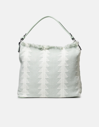 Εικόνα της Υφασμάτινη τσάντα χειρός με διχρωμία Πράσινο