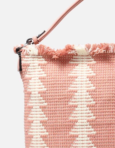 Εικόνα της Υφασμάτινη τσάντα χειρός με διχρωμία Σομόν