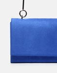 Εικόνα από Τσάντα χειρός μονόχρωμη με μεταλλική χειρολαβή Μπλε