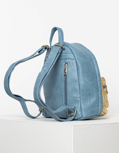 Εικόνα της Σακίδιο πλάτης σε συνδυασμό υλικών Μπλε