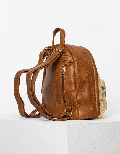 Εικόνα της Σακίδιο πλάτης σε συνδυασμό υλικών Ταμπά