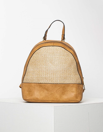 Εικόνα της Σακίδιο πλάτης με ψάθα Κάμελ