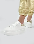 Εικόνα από Basic sneakers με διπλή σόλα Λευκό/Χρυσό