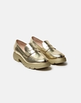 Εικόνα από Basic μονόχρωμα loafers με τρακτερωτή σόλα Χρυσό
