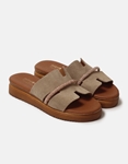 Εικόνα από Δερμάτινα flatforms Ελληνικής κατασκευής  με strass Μπεζ