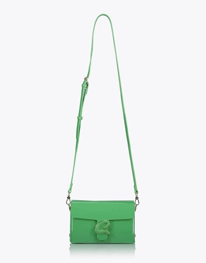 Εικόνα της Τσάντα χιαστί MAPLE από λουστρίνι Πράσινο