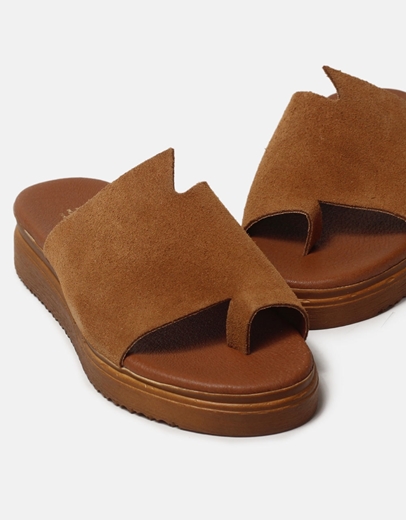 Εικόνα της Δερμάτινα σανδάλια Ελληνικής κατασκευής με φάσα και toe ring Ταμπά