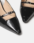 Εικόνα από Χαμηλές open heel γόβες λουστρίνι Μαύρο