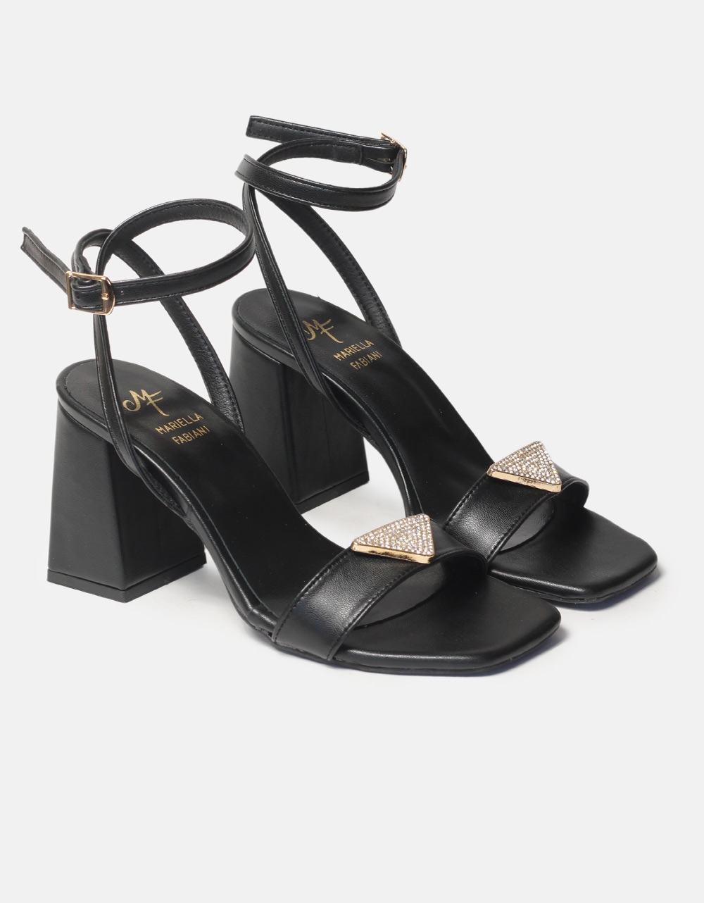 Εικόνα από Δερμάτινα open heel πέδιλα Ελληνικής κατασκευής με μπαρέτα Μαύρο