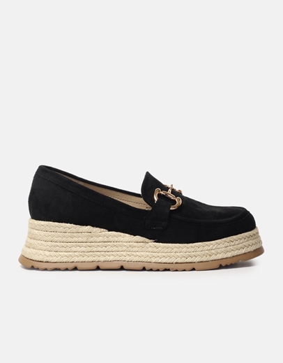 Εικόνα της Εσπαντρίγιες suede με μεταλλική αγκράφα Μαύρο