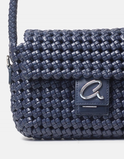 Εικόνα της Τσάντα χειρός HANDMADE ZIVA με ανάγλυφο σχέδιο Navy