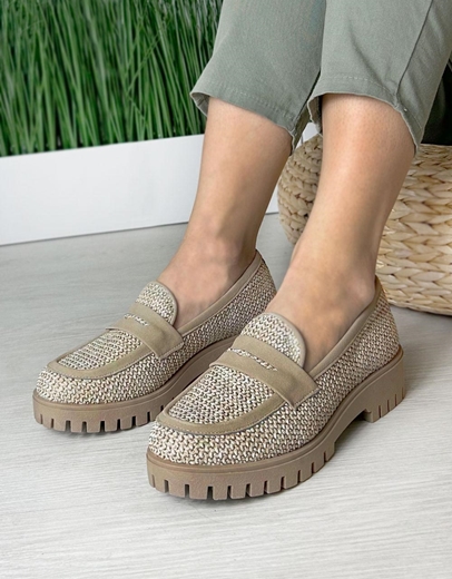 Εικόνα της Basic loafers Ελληνικής Κατασκευής με σχέδιο πλέξης Πούρο