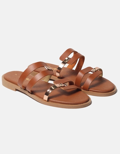 Εικόνα της Δερμάτινα σανδάλια Ελληνικής κατασκευής με ιδιαίτερο σχέδιο Ταμπά