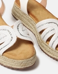 Εικόνα από Open heel εσπαντρίγιες flatforms με μπαρέτα Λευκό