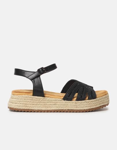 Εικόνα της Open heel εσπαντρίγιες Ελληνικής κατασκευής με μπαρέτα Μαύρο