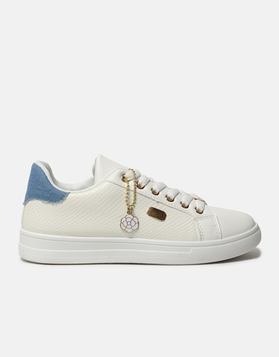 Εικόνα της Γυναικεία sneakers σε απλή γραμμή με διακοσμητική αλυσίδα Τζιν